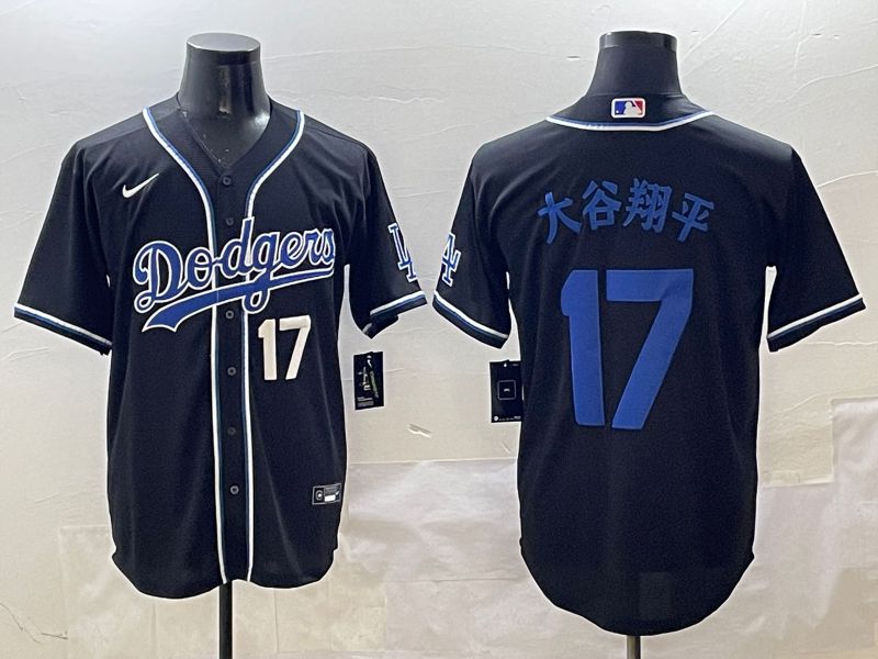 Men 2025 Los Angeles Dodgers #17 Ohtani Black Three generations Fashion Nike MLB Jersey style 2